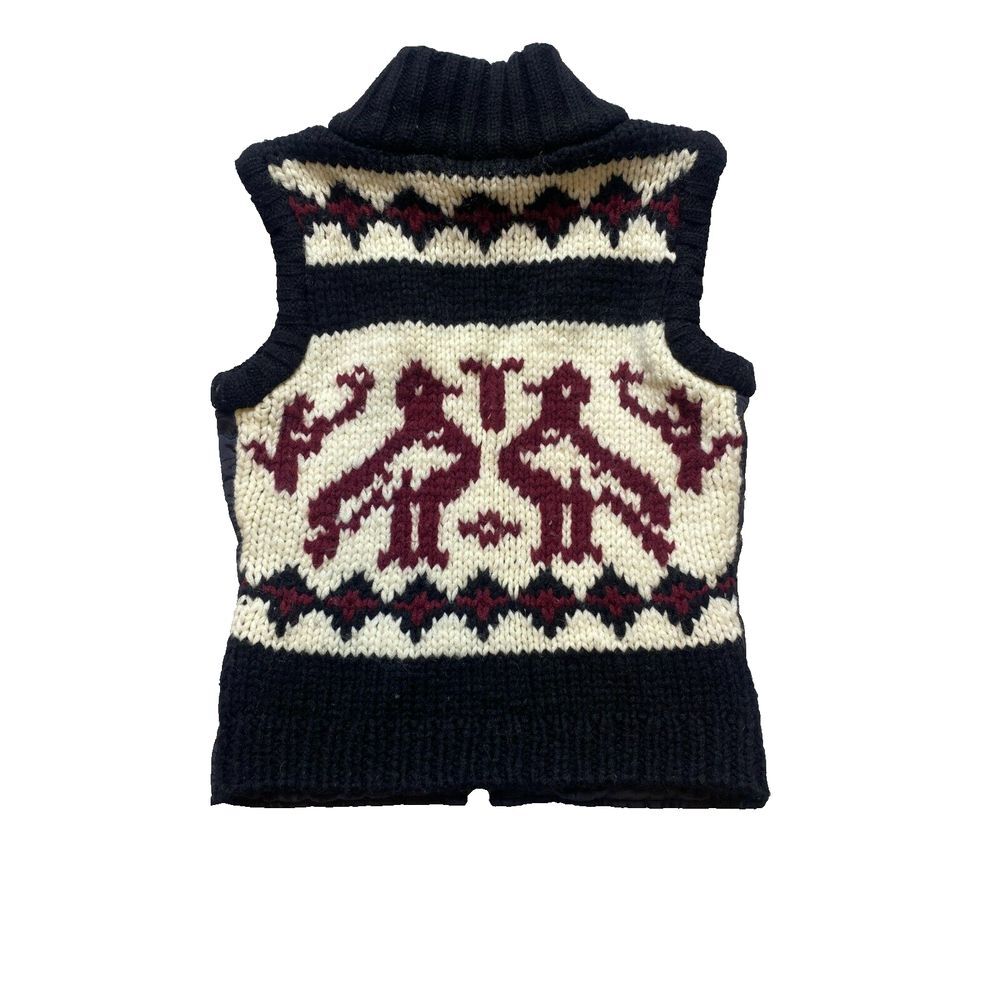 BB's Closet Vest Youth Large Black Quilted Nylon Wool Full Zip Outerwear Girls‎